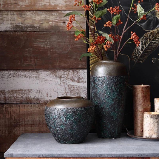 Black Rustic Home Large Vases - Home Fix Boutique