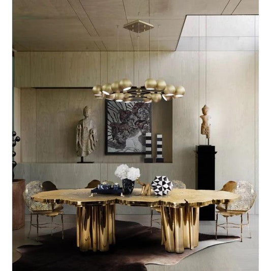 HFB Luxury Brass Dining Table - Home Fix Boutique