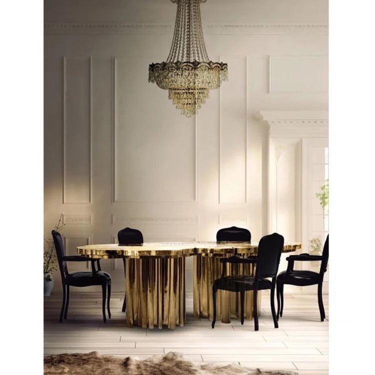 HFB Luxury Brass Dining Table - Home Fix Boutique