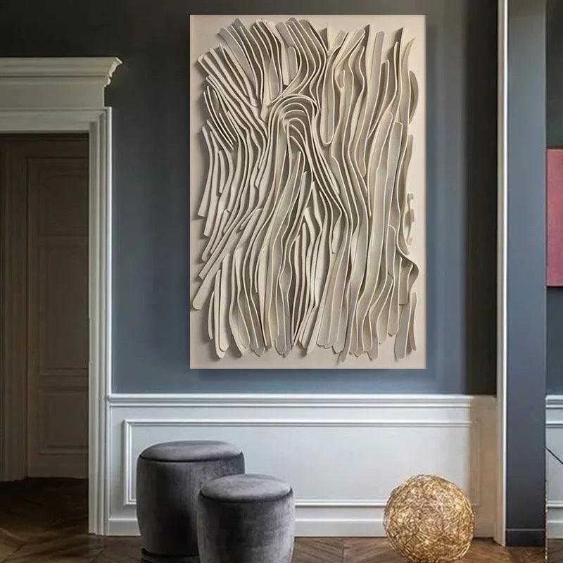 Khaki Hand Painted AbstractWall Art - Home Fix Boutique