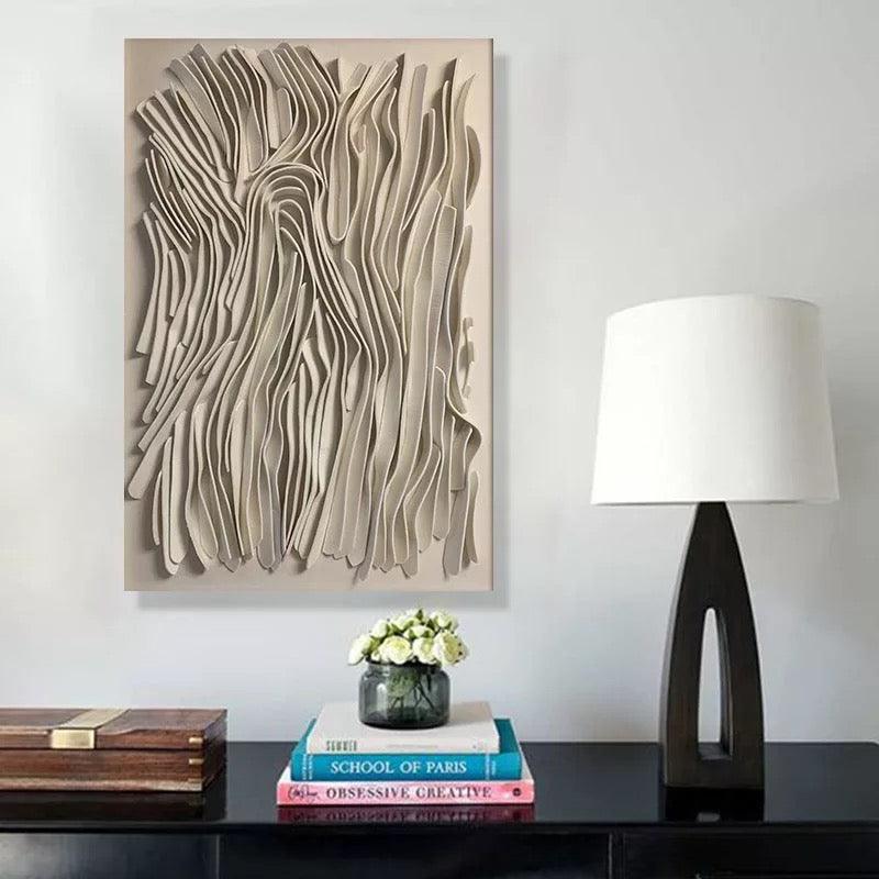 Khaki Hand Painted AbstractWall Art - Home Fix Boutique