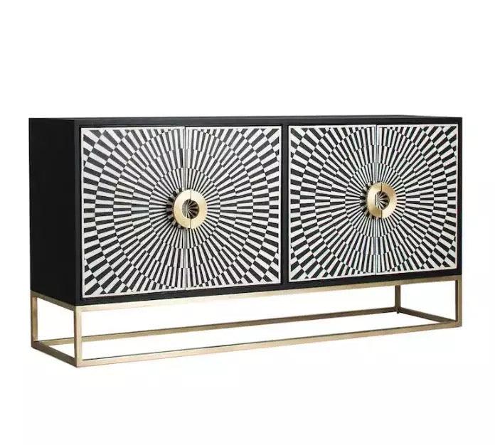 Kelly Black Bone InLay Cabinet - Home Fix Boutique