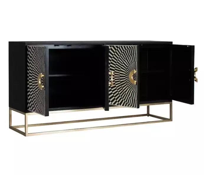 Kelly Black Bone InLay Cabinet - Home Fix Boutique